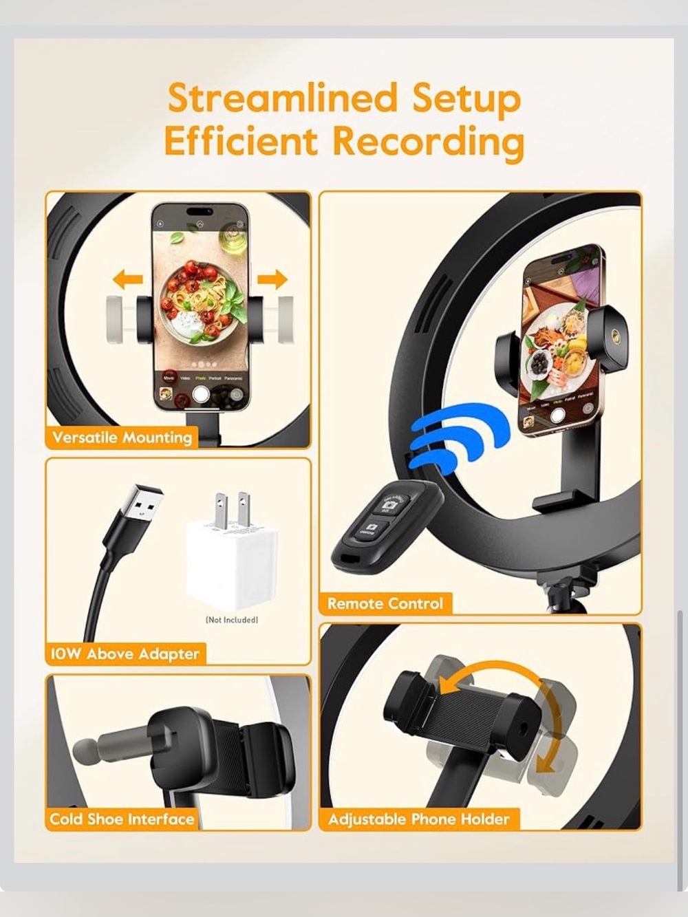 Adjustable LED Ring Light with Phone Mount - Picture 6 of 8
